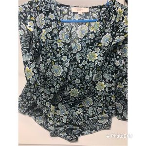 Loft flowery long sleeved blouse in M